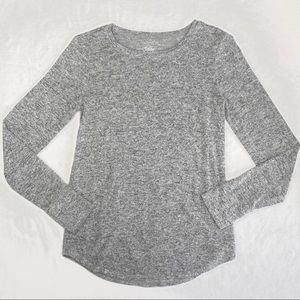 Justice Long Sleeve Gray Knit Sweater Top girls 16